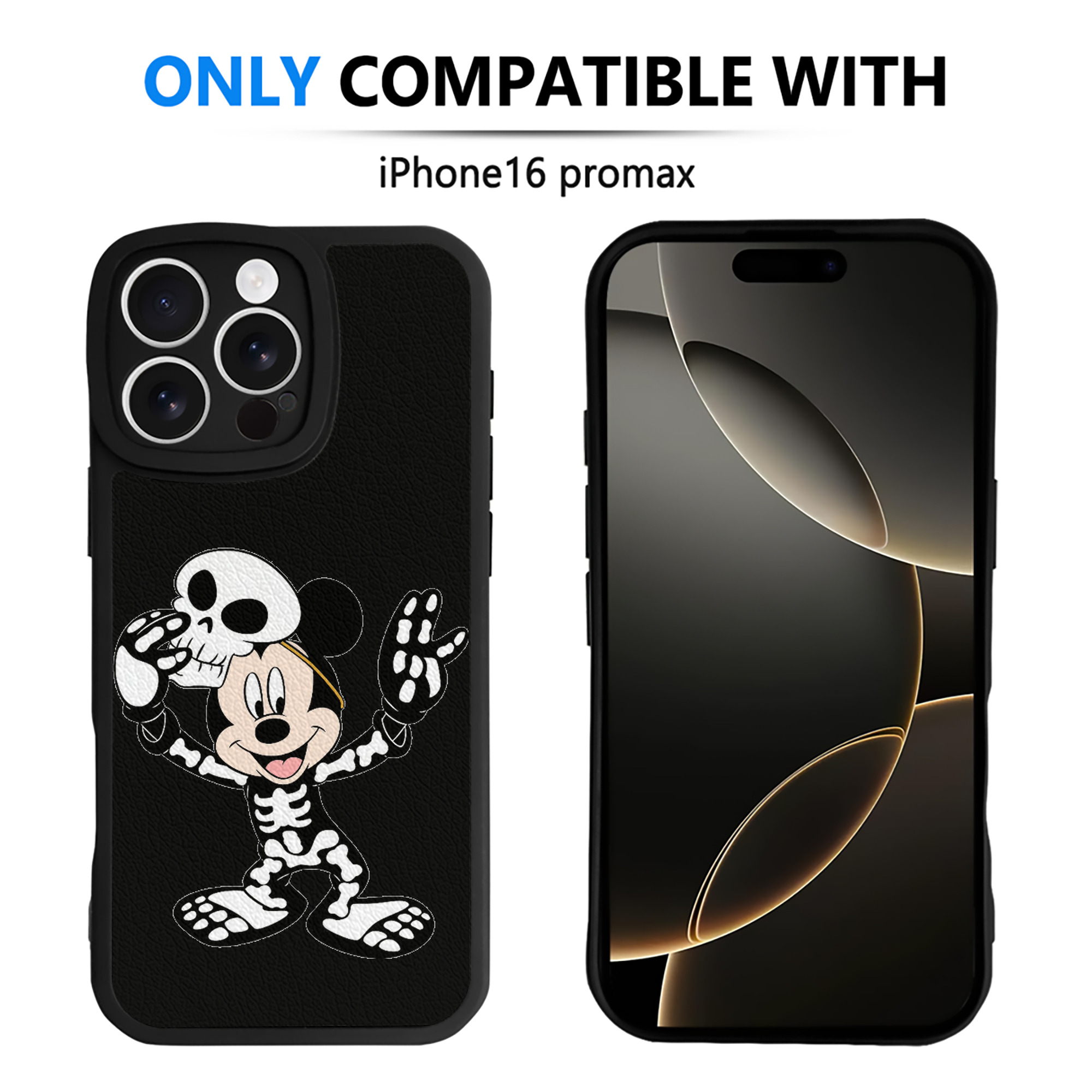 （画像用） ミッキーマウス Mickey Mouse 【iPhone 16シリーズ対応】シリコンスマホケース（レザー調） 材質：シリコン